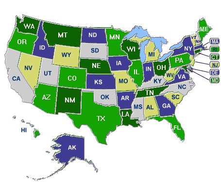 USA states with lake real estate